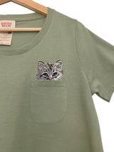 Glendale Cat Pocket Tee - Green